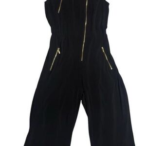 Calvin Klein Black Jumpsuit with Gold Zippers